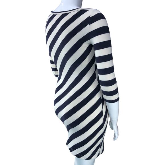 Tory Burch Womens Size M Noisetta Diagonal Stripe Stretch Dress Round Neck - Picture 9 of 16